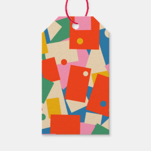 Colourful 80s Geometric Abstract Modern Pattern Gift Tags