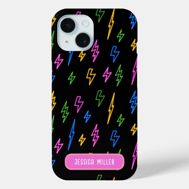 Colourful 80's Neon Lightning Pattern  Case-Mate iPhone Case (Back)