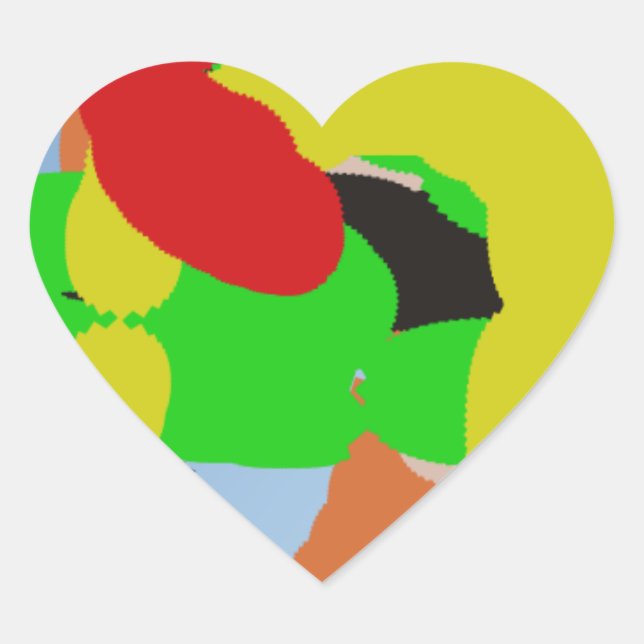 colourful 8886 abstract art heart sticker (Front)