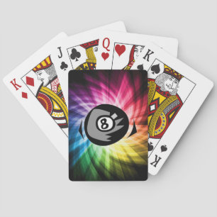 Colourful 8 ball playing cards