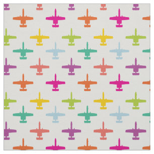 Colourful A-10 Warthog Attack Jet Pattern Candy Fabric