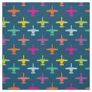Colourful A-10 Warthog Attack Jet Pattern Candy Fabric