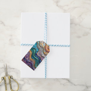 Colourful Abalone Rippled Waves Gift Tag