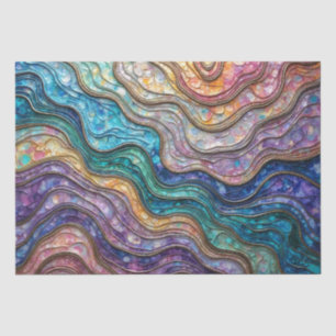 Colourful Abalone Rippled Waves Tissue Paper