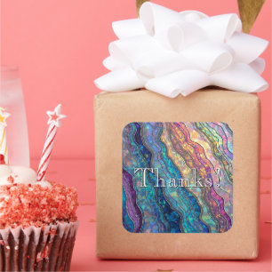 Colourful Abalone Ripples Custom Square Sticker