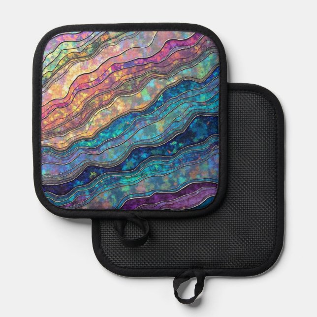 Colourful Abalone Ripples Pot Holder (Front/Back)