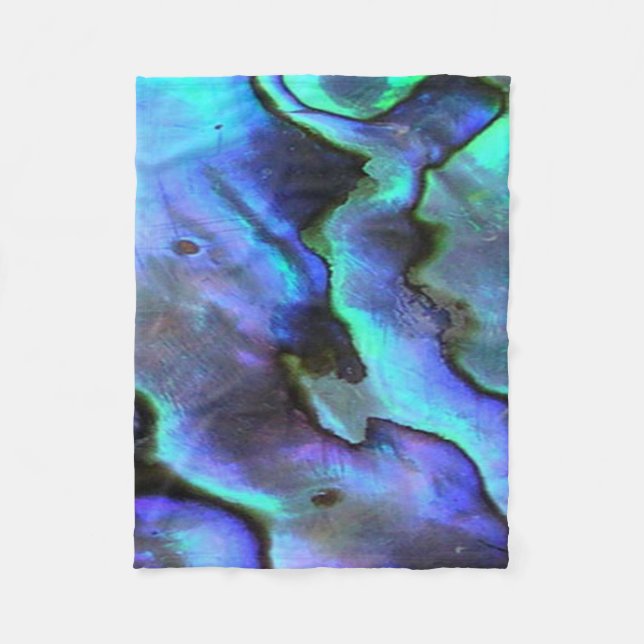 Colourful Abalone Seashell, Beautiful Nature Fleece Blanket (Front)