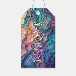 Colourful Abalone Swirls Custom Gift Tag