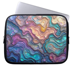 Colourful Abalone Swirls Electronics Bag