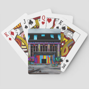 Colourful Abandoned Building Abstract AI Art Playing Cards