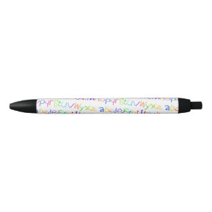 Colourful ABC Rainbow Crayons Kid's Handwriting Black Ink Pen