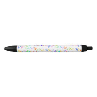Colourful ABC Rainbow Crayons Kid's Handwriting Black Ink Pen