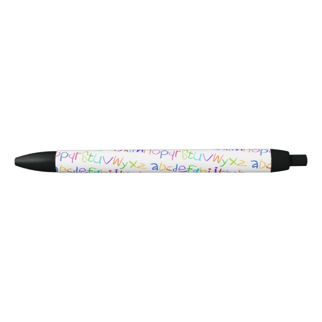 Colourful ABC Rainbow Crayons Kid's Handwriting Black Ink Pen (Front)