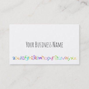 Colourful ABC Rainbow Crayons Kid's Handwriting Business Card