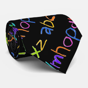 Colourful ABC Rainbow Crayons Kid's Handwriting Tie