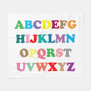Colourful ABC's Fleece Blanket