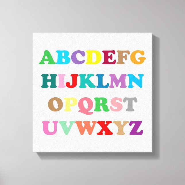 Colourful ABC's lettering Canvas Print (Front)