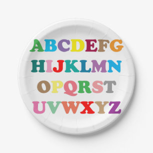 Colourful ABC's Paper Plate