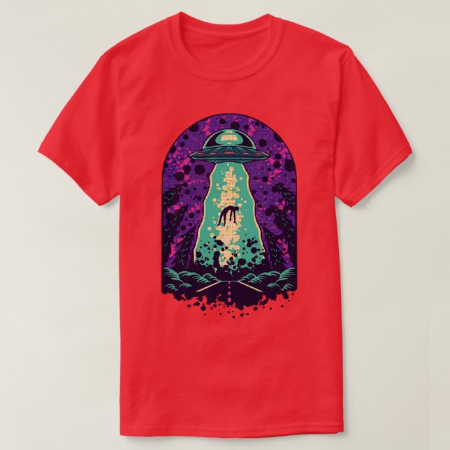 Colourful  Abduction Beam Up T-Shirt (Design Front)
