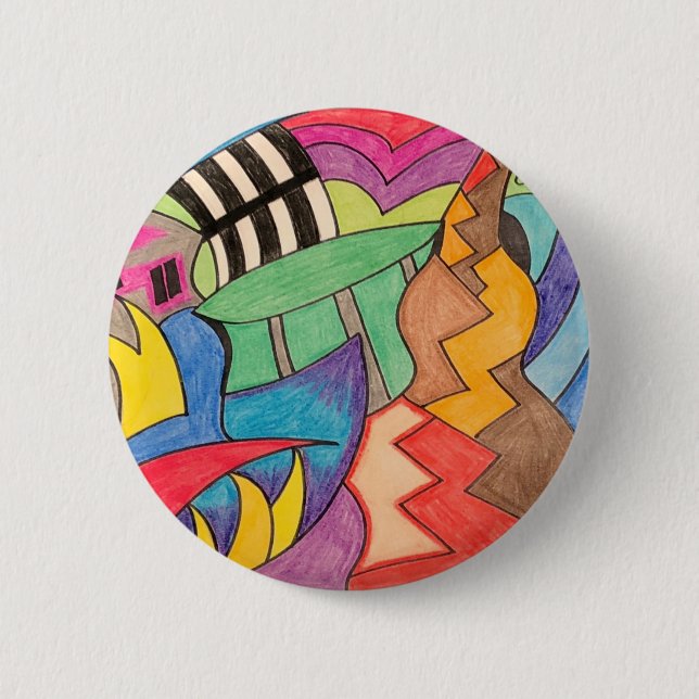 Colourful Abstract 6 Cm Round Badge (Front)