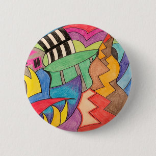 Colourful Abstract 6 Cm Round Badge