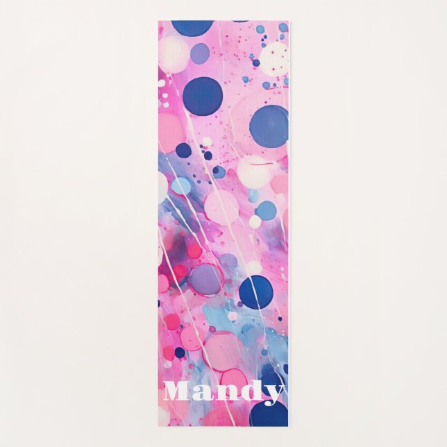 colourful abstract acryl painting style with name yoga mat (Front)