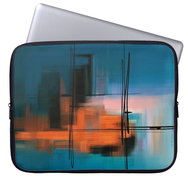 Colourful abstract acrylic painting. Surreal lands Laptop Sleeve (Front)