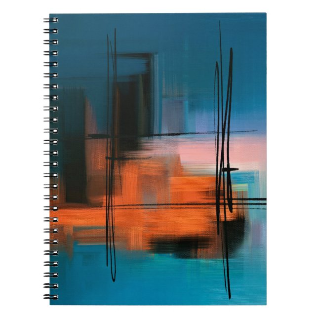 Colourful abstract acrylic painting. Surreal lands Notebook (Front)