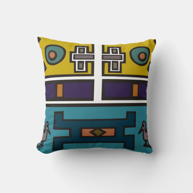 Colourful abstract African art Cushion (Front)