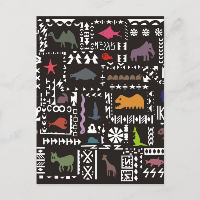 Colourful abstract African art Postcard (Front)