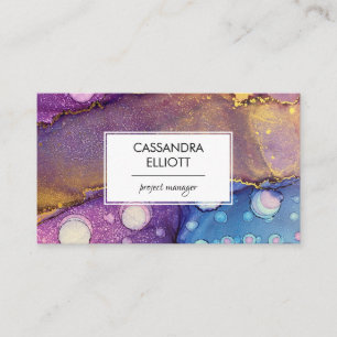 Colourful Abstract Alcohol Ink Liquid Art Business Business Card