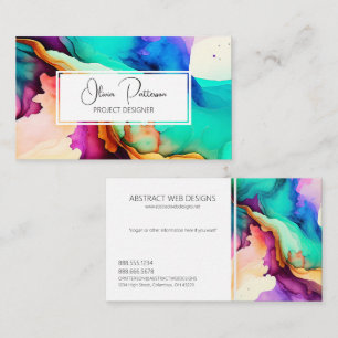 Colourful Abstract Alcohol Ink Liquid Style Business Card