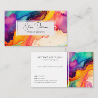 Colourful Abstract Alcohol Ink Liquid Style Business Card
