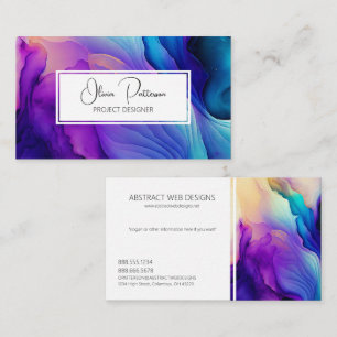 Colourful Abstract Alcohol Ink Liquid Style Business Card