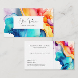 Colourful Abstract Alcohol Ink Liquid Style Business Card