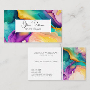 Colourful Abstract Alcohol Ink Liquid Style Business Card