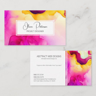 Colourful Abstract Alcohol Ink Liquid Style Business Card