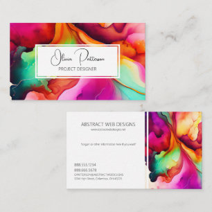 Colourful Abstract Alcohol Ink Liquid Style Business Card