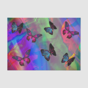 Colourful Abstract and Butterflies Tissue Paper