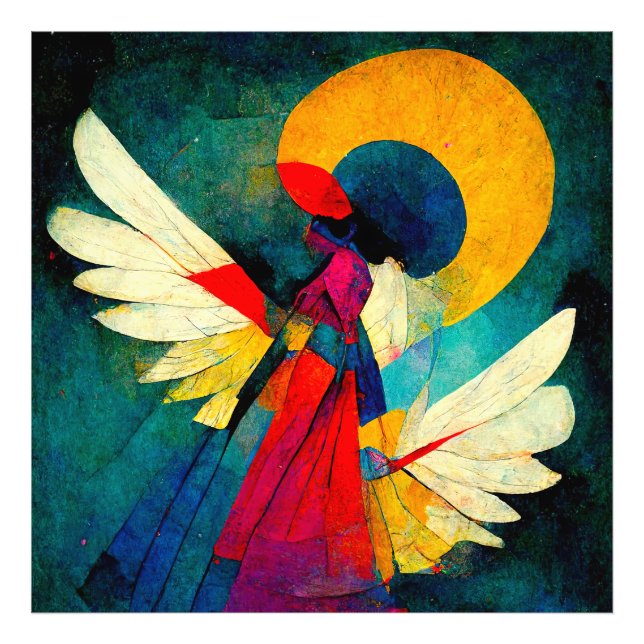 Colourful Abstract Angel  Photo Print (Front)
