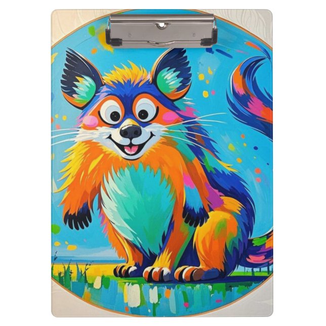Colourful abstract animal art design  clipboard (Front)