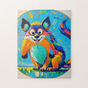Colourful abstract animal art design jigsaw puzzle