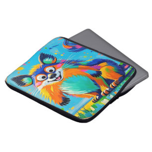 Colourful abstract animal art design laptop sleeve