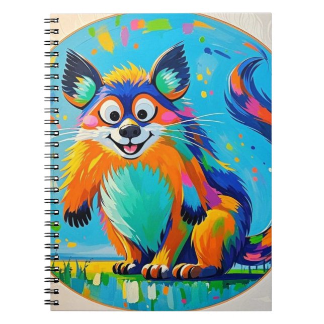 Colourful abstract animal art design  notebook (Front)