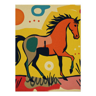 Colourful Abstract Animal Art Poster 