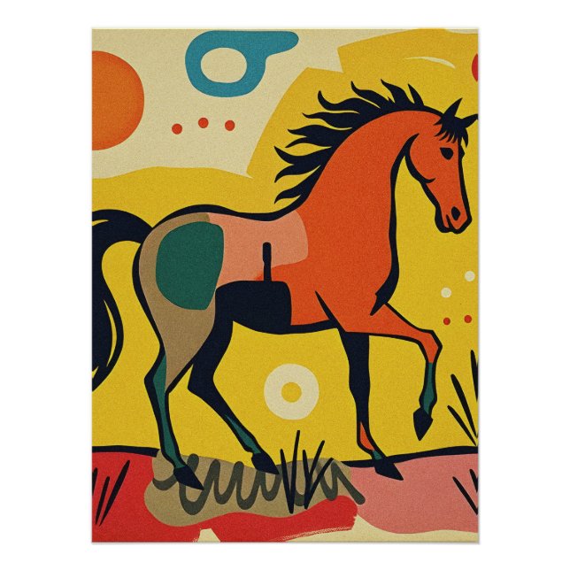Colourful Abstract Animal Art Poster  (Front)