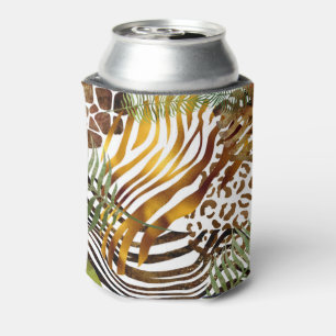 Colourful abstract animal jungle can cooler