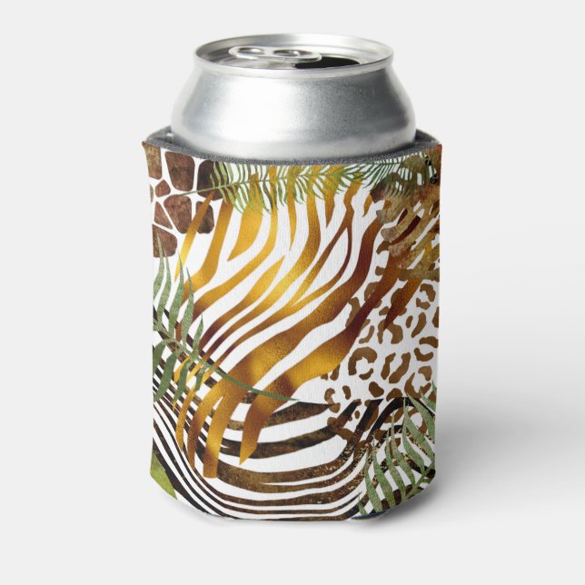 Colourful abstract animal jungle can cooler (Can Back)