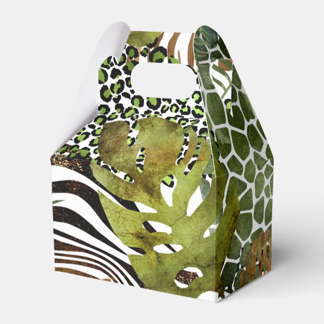 Colourful abstract animal jungle favour box (Front Side)