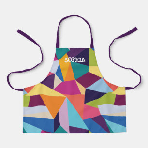 Colourful Abstract Apron with Name